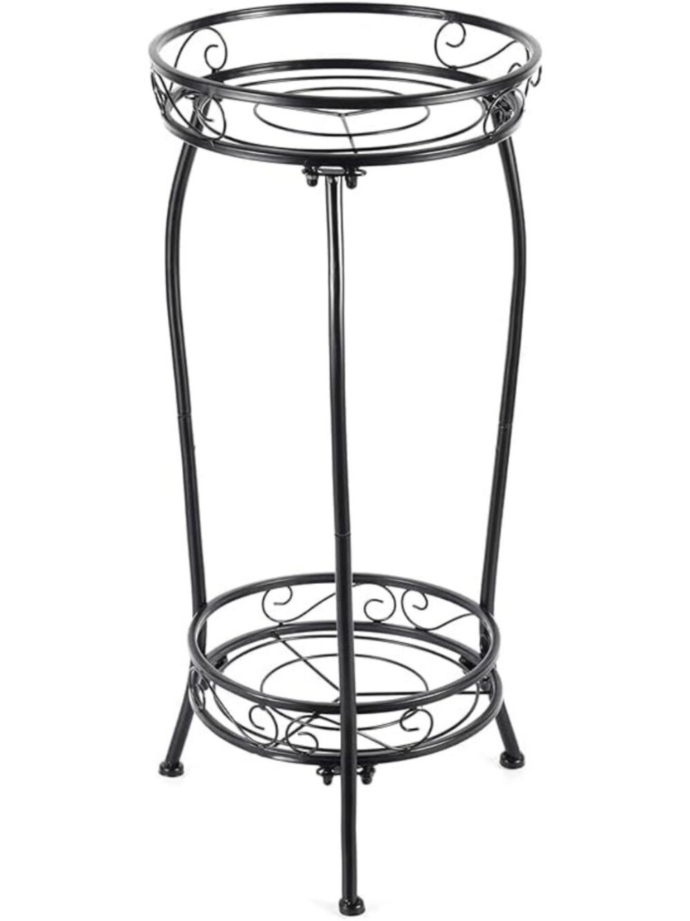 Tall Black Metal Plant Stand - 2 Tier, Rustproof, Heavy Duty 100 lb Capacity